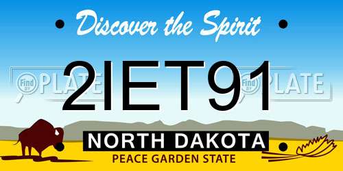 2IET91 North Dakota License Plate
