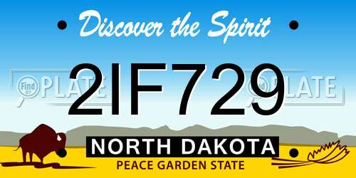 2IF729 North Dakota License Plate