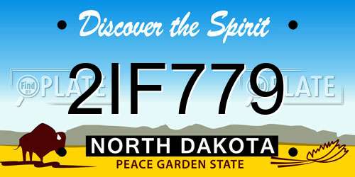 2IF779 North Dakota License Plate