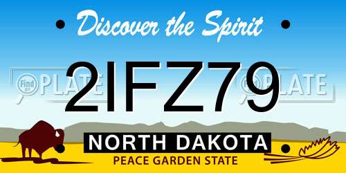 2IFZ79 North Dakota License Plate