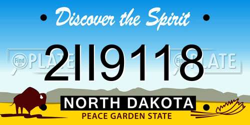 2II9118 North Dakota License Plate