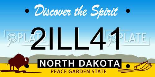 2ILL41 North Dakota License Plate