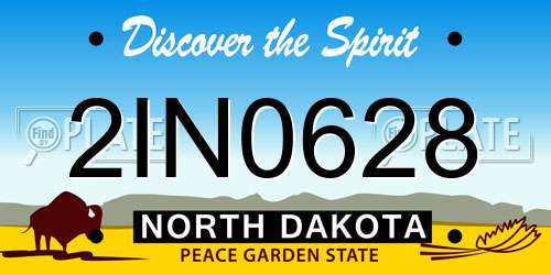 2IN0628 North Dakota License Plate