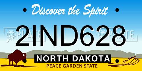 2IND628 North Dakota License Plate