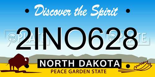 2INO628 North Dakota License Plate