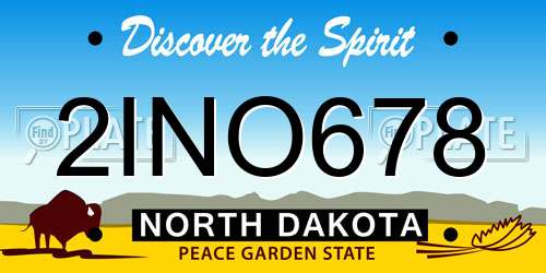 2INO678 North Dakota License Plate