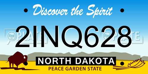 2INQ628 North Dakota License Plate
