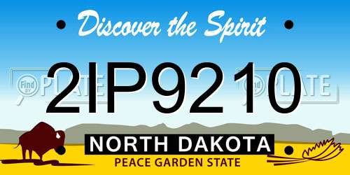 2IP9210 North Dakota License Plate