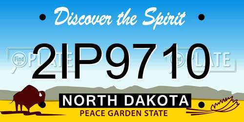 2IP9710 North Dakota License Plate