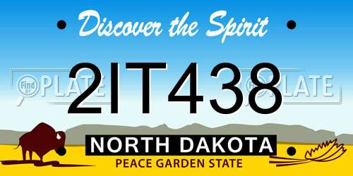 2IT438 North Dakota License Plate