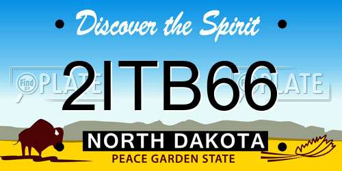 2ITB66 North Dakota License Plate