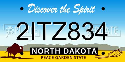 2ITZ834 North Dakota License Plate