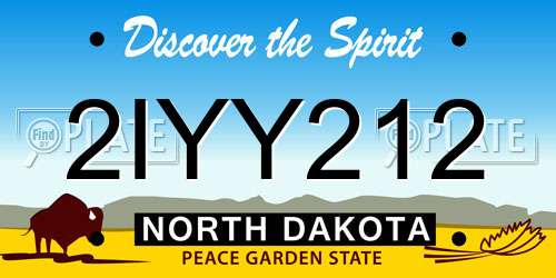2IYY212 North Dakota License Plate