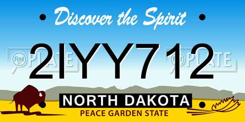 2IYY712 North Dakota License Plate