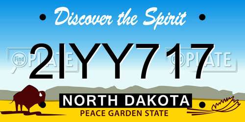 2IYY717 North Dakota License Plate