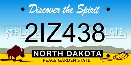 2IZ438 North Dakota License Plate