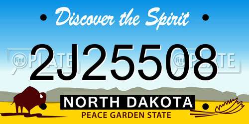 2J25508 North Dakota License Plate