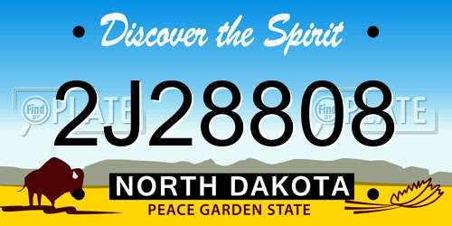 2J28808 North Dakota License Plate