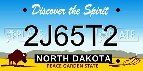 2J65T2 North Dakota License Plate