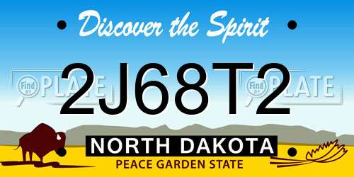 2J68T2 North Dakota License Plate
