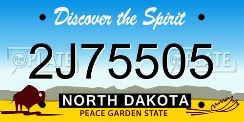 2J75505 North Dakota License Plate