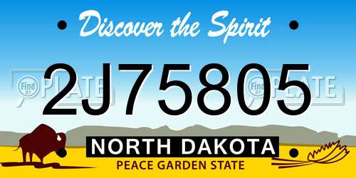 2J75805 North Dakota License Plate