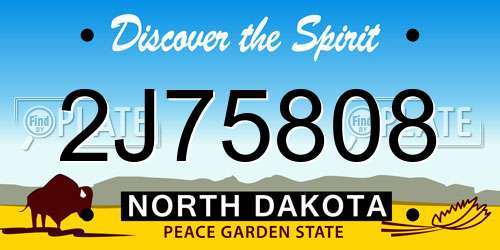 2J75808 North Dakota License Plate