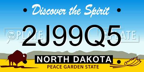 2J99Q5 North Dakota License Plate