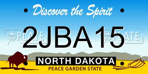 2JBA15 North Dakota License Plate