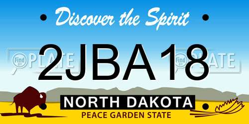 2JBA18 North Dakota License Plate