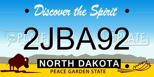 2JBA92 North Dakota License Plate