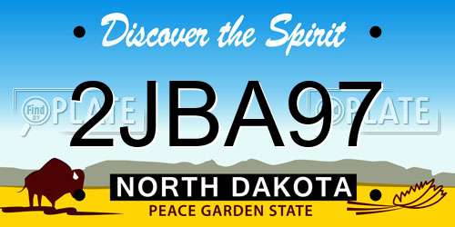 2JBA97 North Dakota License Plate