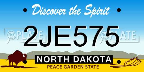 2JE575 North Dakota License Plate