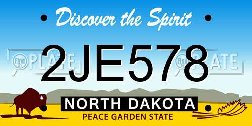 2JE578 North Dakota License Plate