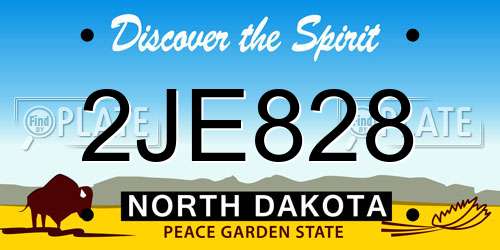 2JE828 North Dakota License Plate