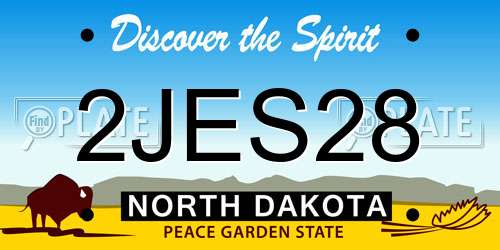 2JES28 North Dakota License Plate