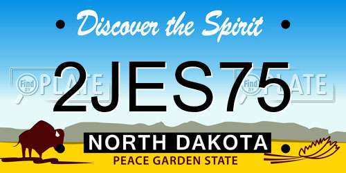 2JES75 North Dakota License Plate
