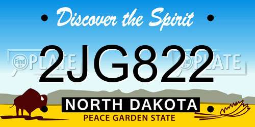 2JG822 North Dakota License Plate