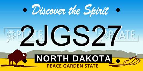 2JGS27 North Dakota License Plate