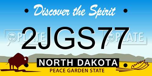 2JGS77 North Dakota License Plate