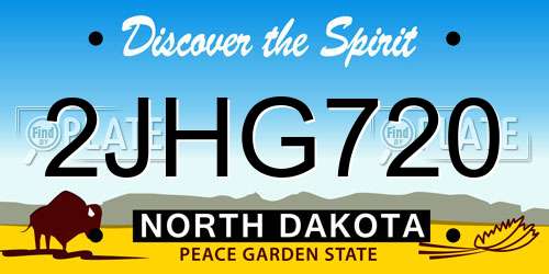 2JHG720 North Dakota License Plate