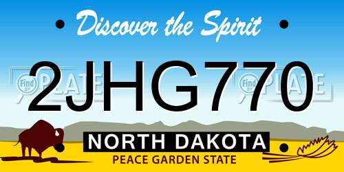 2JHG770 North Dakota License Plate