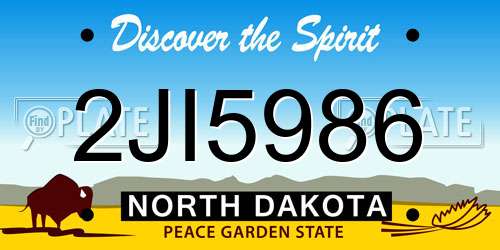 2JI5986 North Dakota License Plate