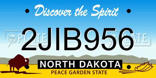 2JIB956 North Dakota License Plate