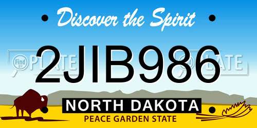 2JIB986 North Dakota License Plate
