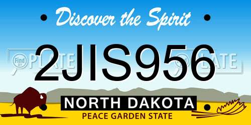 2JIS956 North Dakota License Plate