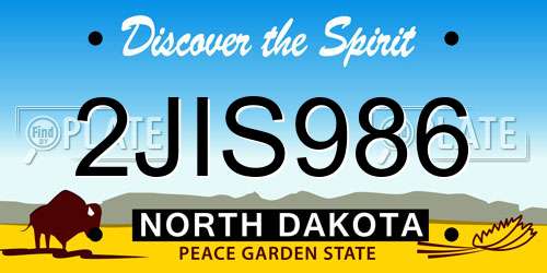 2JIS986 North Dakota License Plate