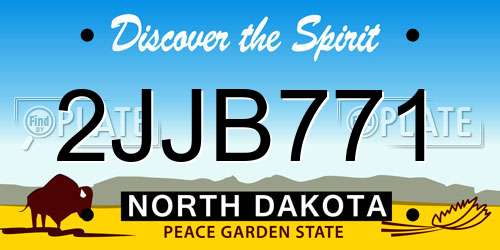 2JJB771 North Dakota License Plate