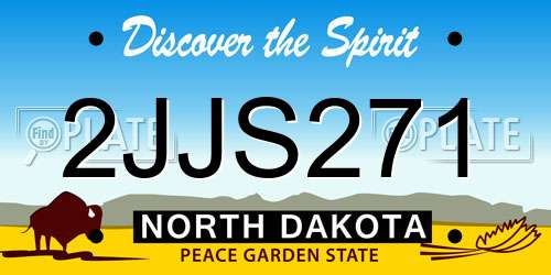 2JJS271 North Dakota License Plate