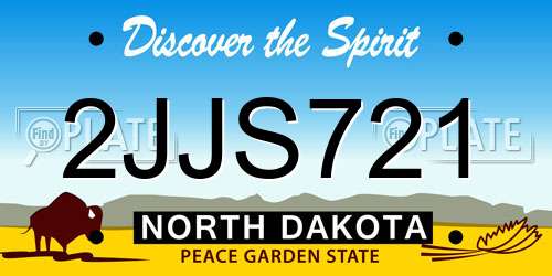 2JJS721 North Dakota License Plate